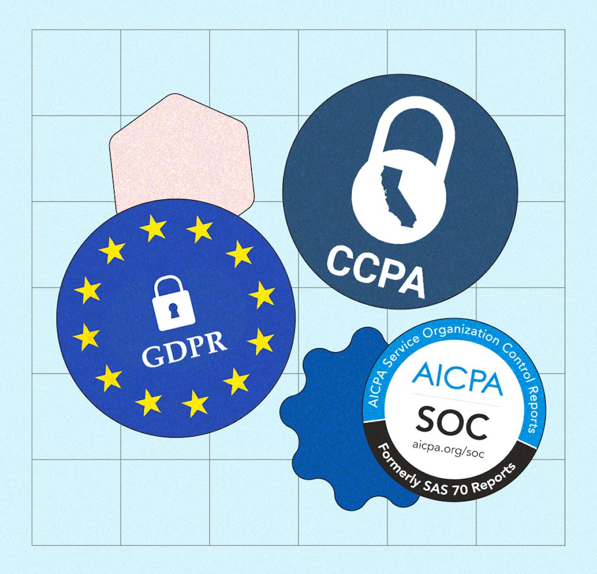 GDPR, CCPA and AICPA SOC Logos