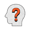 Icon of a question mark in a brain